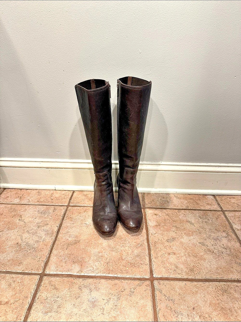 Women's Heeled Tall Boots in Brown